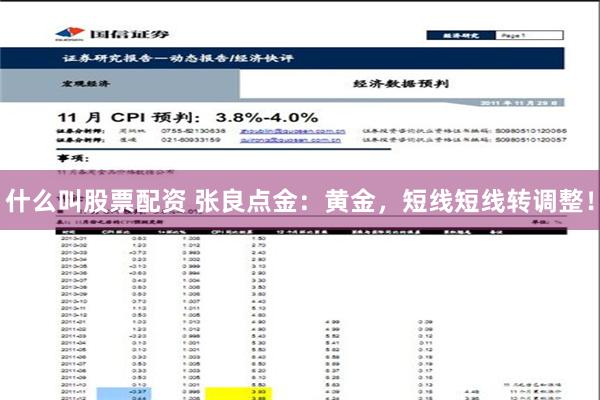 什么叫股票配资 张良点金：黄金，短线短线转调整！